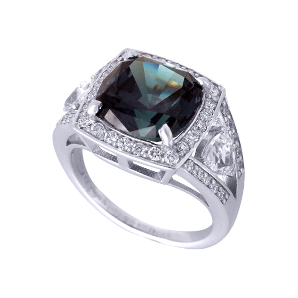 アレキサンドライト/ダイヤモンド プラチナリング(クレサンベール/クッションカット/6月誕生石)《WRGA3201》