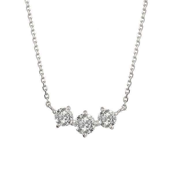 ダイヤモンド プラチナネックレス(計0.5カラット/4月誕生石/グレーディングレポート付き)《JPDD1058》