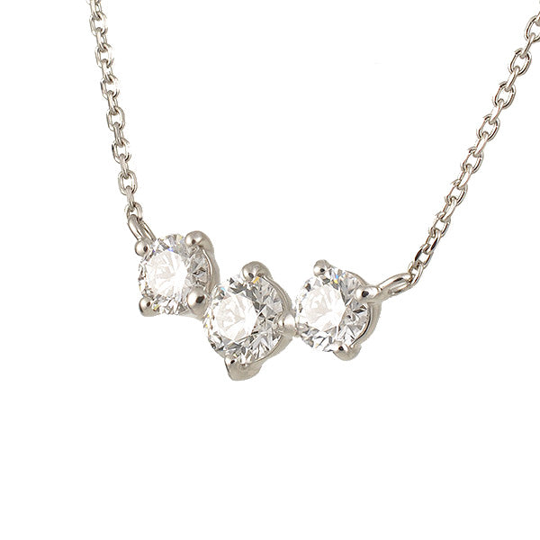 ダイヤモンド プラチナネックレス(計0.5カラット/4月誕生石/グレーディングレポート付き)《JPDD1058》