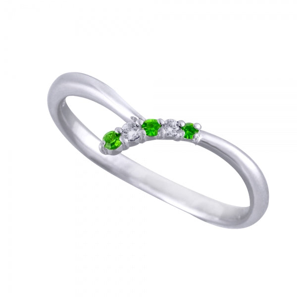 デマントイドガーネット/ダイヤモンド PTリング(1月誕生石)