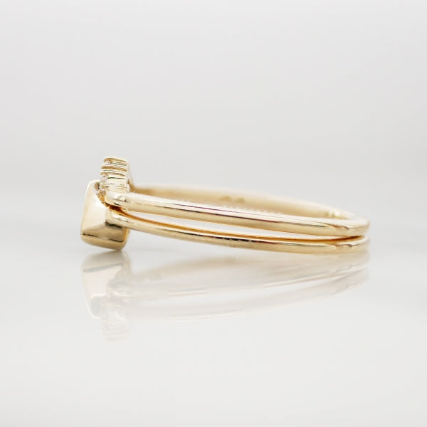 ブルーオパール/キュービックジルコニア K10リング(クレサンベール/モンプレジール/トリリアントバフ/3Way/10月誕生石)《WRGW3978》