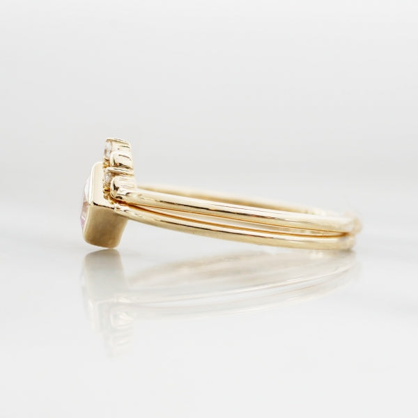 ピンクサファイア/キュービックジルコニア K10リング(クレサンベール/プリンセス/モンプレジール/3Way/9月誕生石)《WRGM3980》