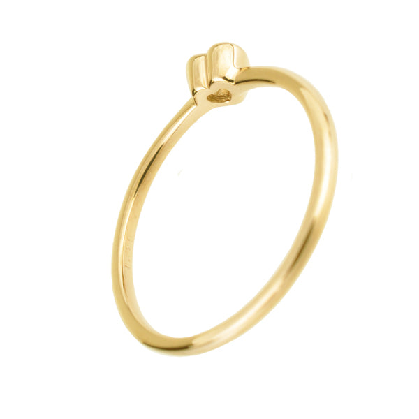 ダイヤモンド K18リング(0.1カラット/HカラーUP/SI2UP/ハート/一粒/フクリン/4月誕生石)《WRGD3167》