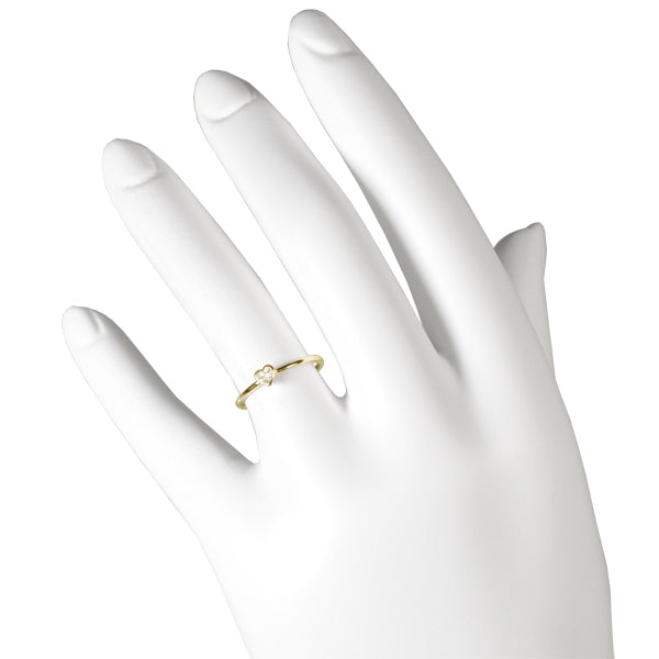 ダイヤモンド K18リング(0.1カラット/HカラーUP/SI2UP/ハート/一粒/フクリン/4月誕生石)《WRGD3167》