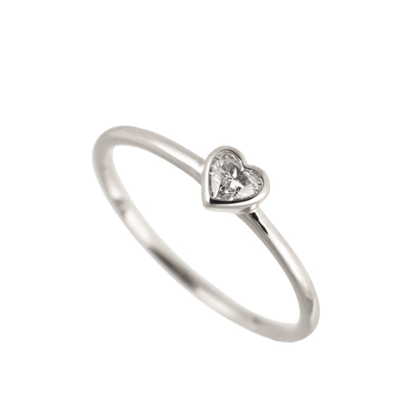 ダイヤモンド プラチナリング(0.1カラット/HカラーUP/VS2UP/ハート/一粒/フクリン/4月誕生石)《WRGD3168》