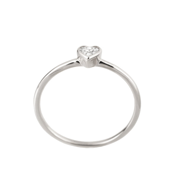 ダイヤモンド プラチナリング(0.1カラット/HカラーUP/VS2UP/ハート/一粒/フクリン/4月誕生石)《WRGD3168》