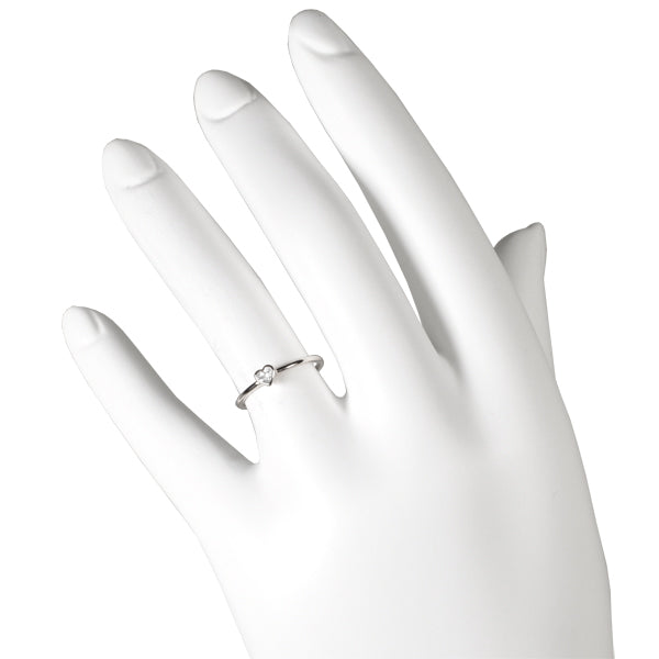 ダイヤモンド プラチナリング(0.1カラット/HカラーUP/VS2UP/ハート/一粒/フクリン/4月誕生石)《WRGD3168》