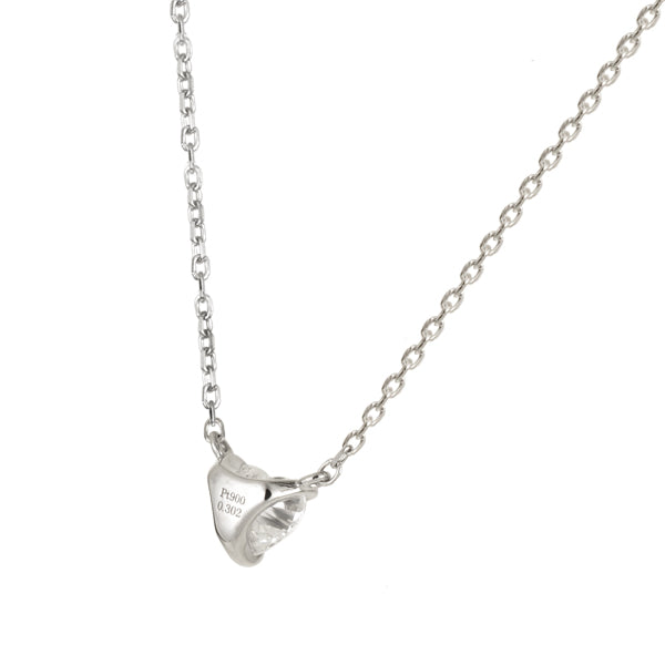 ダイヤモンド プラチナネックレス(0.3カラット/GカラーUP/SI2UP/ハート/一粒/4月誕生石/グレーディングレポート付き)《WPDD3171》