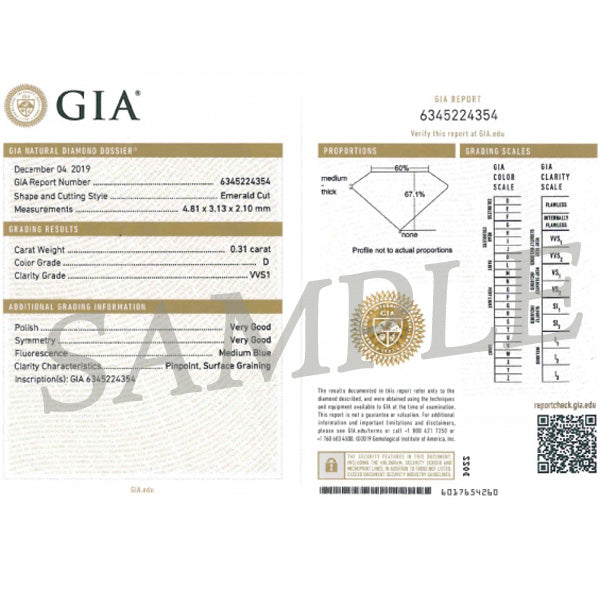 ダイヤモンド プラチナリング(0.3カラット/Dカラー/VVS1/エメラルドカット/一粒/取り巻き/4月誕生石/GIAグレーディングレポート付き)《WRGD3751》