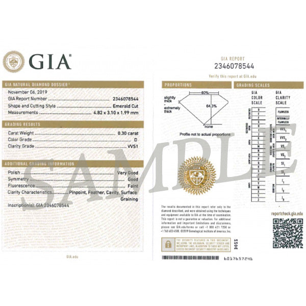 ダイヤモンド プラチナネックレス(0.3カラット/Dカラー/VVS1/エメラルドカット/一粒/取り巻き/4月誕生石/GIAグレーディングレポート付き)《WPDD3753》