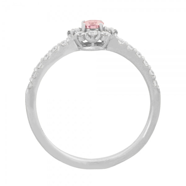 ピンクダイヤモンド/ダイヤモンド プラチナリング(0.1カラットFancy Pink/4月誕生石)《WRGD4052》
