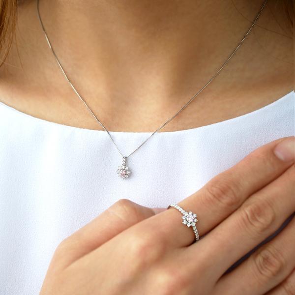 ピンクダイヤモンド/ダイヤモンド プラチナリング(0.1カラットFancy Pink/4月誕生石)《WRGD4052》