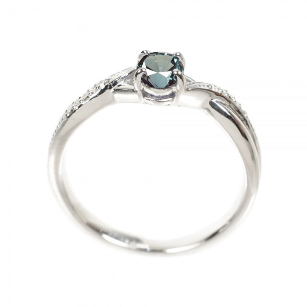 アレキサンドライト/ダイヤモンド K18リング(クレサンベール/オーバル/クロスモチーフ/6月誕生石)《BRGA2653》