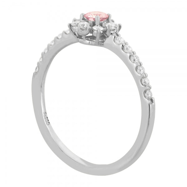 ピンクダイヤモンド/ダイヤモンド プラチナリング(0.1カラットFancy Pink/4月誕生石)《WRGD4052》