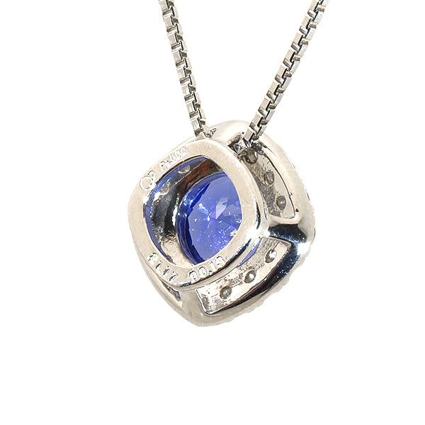 ブルーサファイア/ダイヤモンド PTネックレス(クレサンベール/1カラットUP/9月誕生石)《WPDS2537》