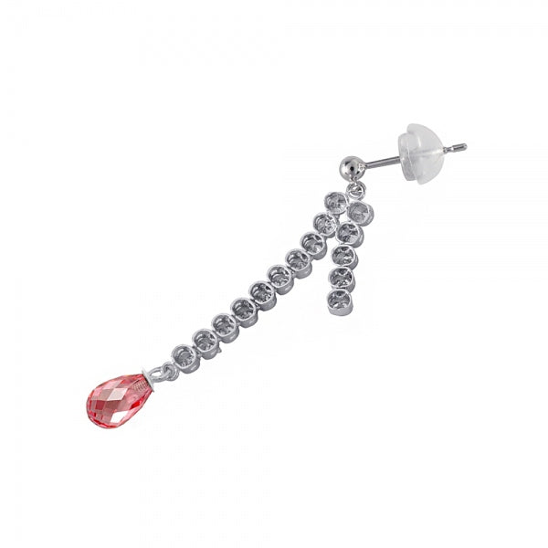 パパラチアサファイア/ダイヤモンド PTピアス(クレサンベール/ブリオレット/テニス/9月誕生石)《WEPP3470》