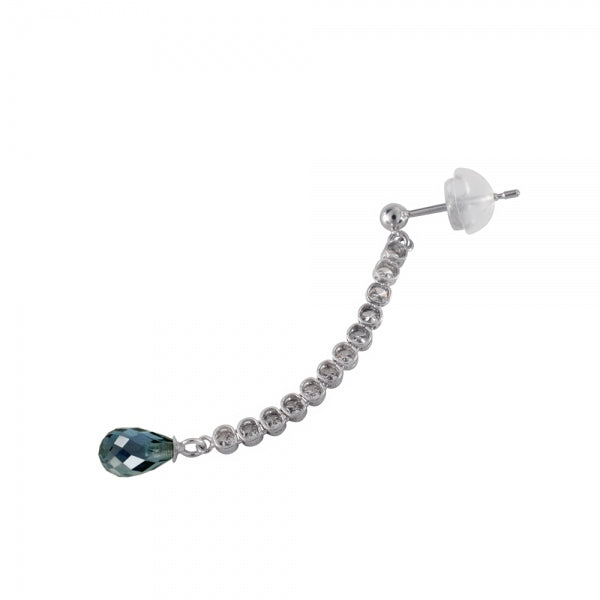 アレキサンドライト/ダイヤモンド プラチナピアス(クレサンベール/ブリオレット/テニス/6月誕生石)《WEPA3469》