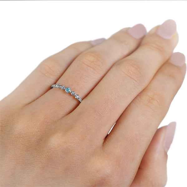 トルマリン/ダイヤモンド K18リング(ネオンブルー/10月誕生石)《WRGN3003》