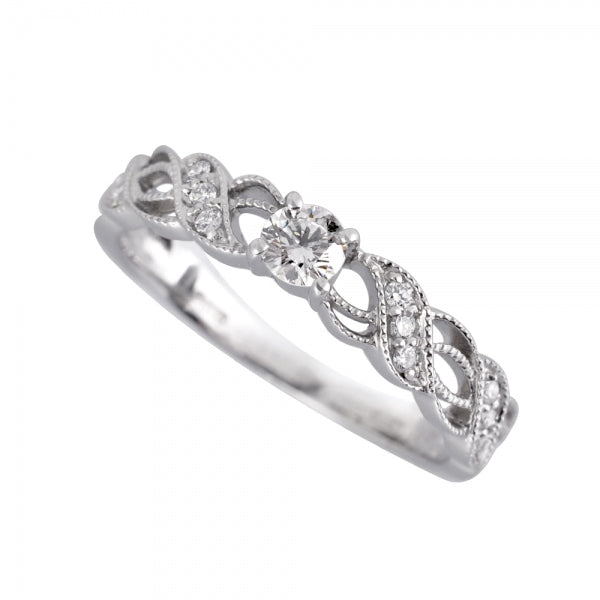 ダイヤモンド プラチナリング(0.13カラット/FカラーUP/VS2UP/EXCELLENT/一粒/レース調/4月誕生石)《WRGD3369》