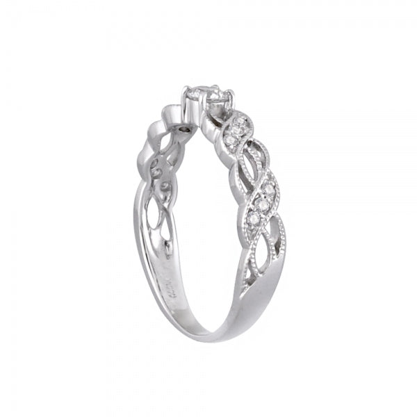 ダイヤモンド プラチナリング(0.13カラット/FカラーUP/VS2UP/EXCELLENT/一粒/レース調/4月誕生石)《WRGD3369》