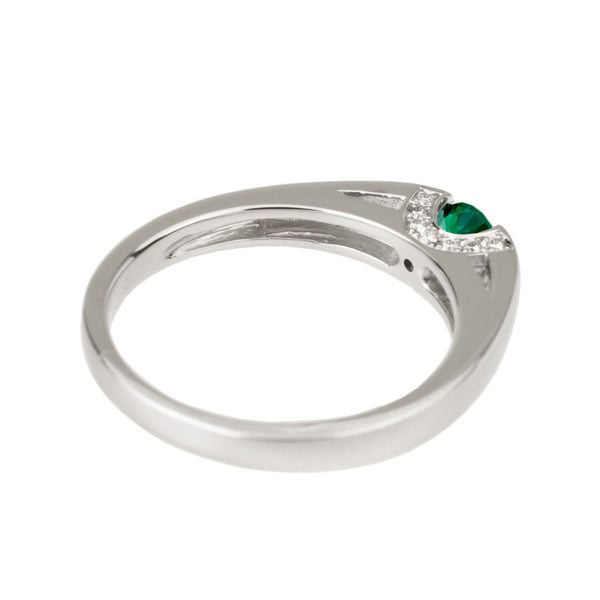 エメラルド/ダイヤモンド プラチナリング(クレサンベール/タンク/5月誕生石)《WRGE3132》