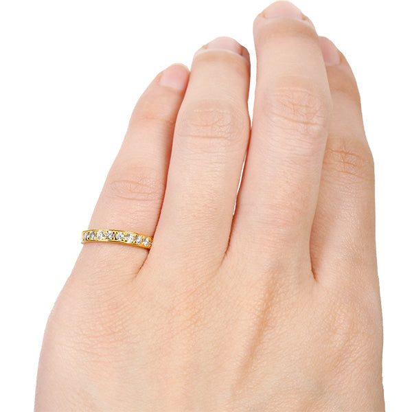 ダイヤモンド K18リング(計0.3カラット/ピンキーリング/ハーフエタニティ/4月誕生石)《B03D3136》