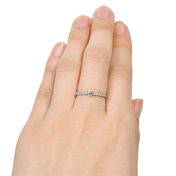 ダイヤモンド プラチナリング(0.2カラット/FカラーUP/SI2UP/ハート/一粒/4月誕生石)《WRGD3173》