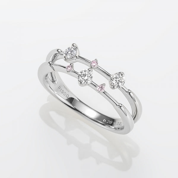 ピンクダイヤモンド/ダイヤモンド プラチナリング(アーガイル/4月誕生石/アーガイルカード付き)《JRGD1776》