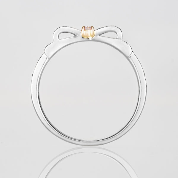 ピンクダイヤモンド/ダイヤモンド プラチナ /K18リング(アーガイル/リボンモチーフ/4月誕生石/アーガイルカード付き)《JRGD1783》