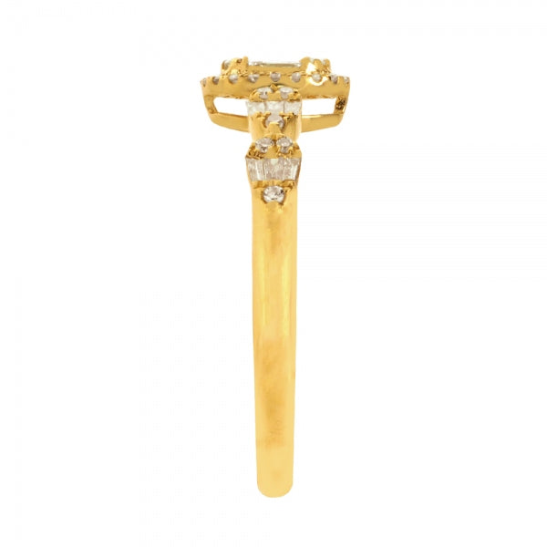 ダイヤモンド K18リング(計0.27カラット/テーパーバケット/4月誕生石)《WRGD3906》