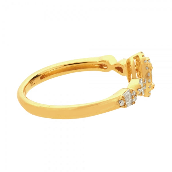 ダイヤモンド K18リング(計0.27カラット/テーパーバケット/4月誕生石)《WRGD3906》