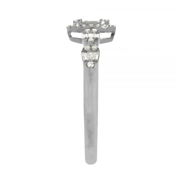 ダイヤモンド K18リング(計0.27カラット/テーパーバケット/4月誕生石)《WRGD3905》