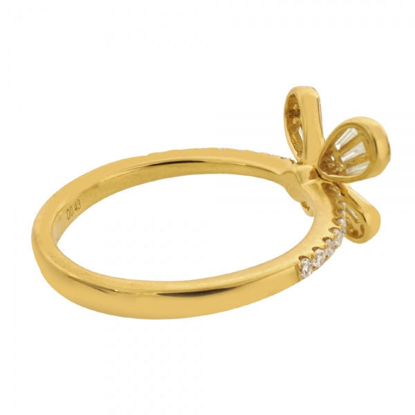 ダイヤモンド K18リング(計0.4カラット/テーパーバケット/蝶モチーフ/4月誕生石)《WRGD3902》