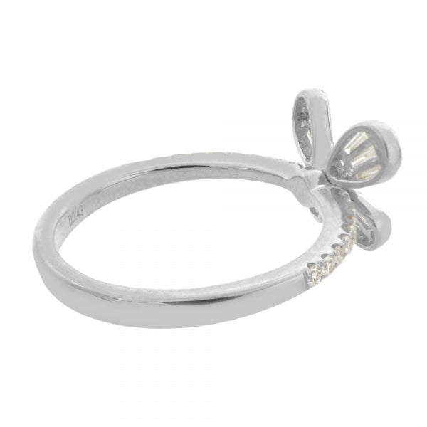 ダイヤモンド K18リング(計0.4カラット/テーパーバケット/蝶モチーフ/4月誕生石)《WRGD3901》