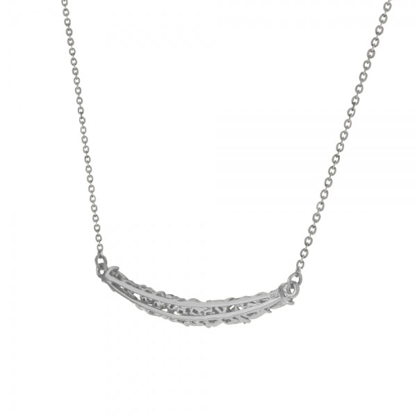 ダイヤモンド プラチナネックレス(計0.25カラット/テーパーバケット/パヴェ/デコルテ/4月誕生石)《WPDD3871》