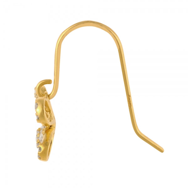 ダイヤモンド K18ピアス(計0.46カラット/テーパーバケット/蝶モチーフ/フック/4月誕生石)《WEPD3922》