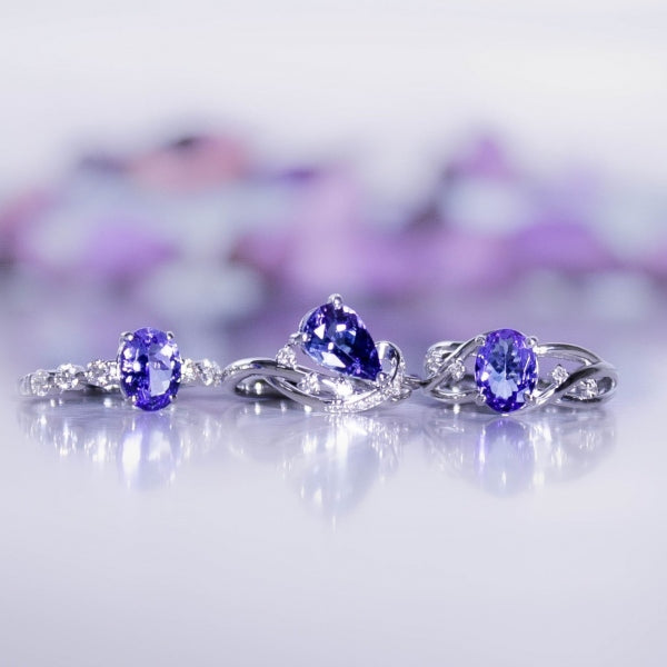 タンザナイト/ダイヤモンド PTリング(ペアシェイプ/12月誕生石)《WRGN3344》
