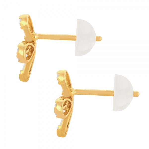 ダイヤモンド K18ピアス(計0.48カラット/テーパーバケット/スタッド/フラワーモチーフ/4月誕生石)《WEPD3920》