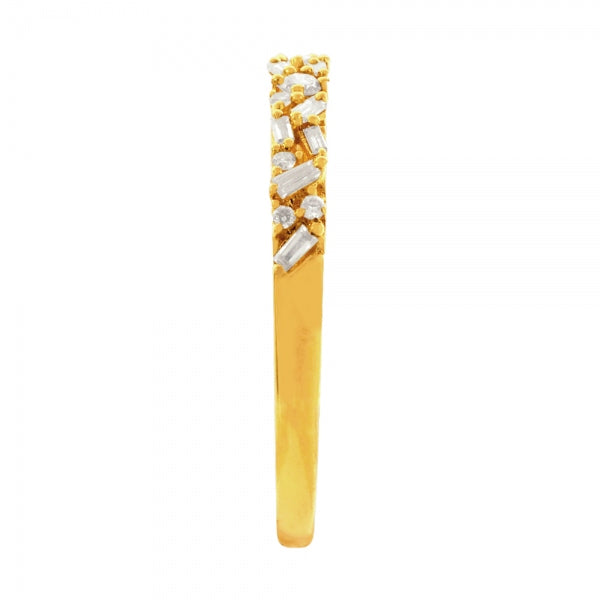 ダイヤモンド K18リング(計0.3カラット/テーパーバケット/4月誕生石)《WRGD3869》