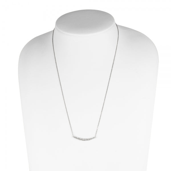 ダイヤモンド プラチナネックレス(計0.25カラット/テーパーバケット/パヴェ/デコルテ/4月誕生石)《WPDD3871》