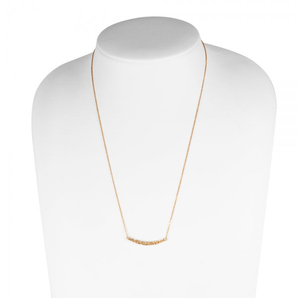 ダイヤモンド K18ネックレス(計0.25カラット/テーパーバケット/パヴェ/デコルテ/4月誕生石)《WPDD3873》