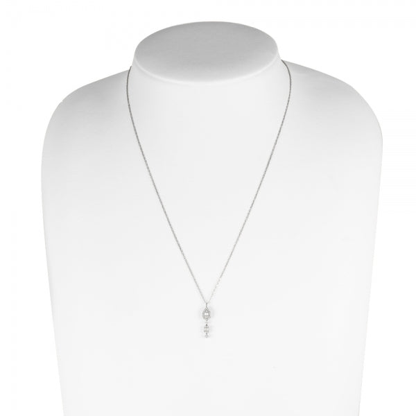 ダイヤモンド K18ネックレス(計0.23カラット/テーパーバケット/4月誕生石)《WPDD3911》