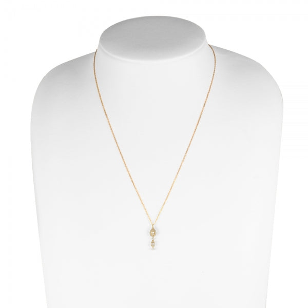 ダイヤモンド K18ネックレス(計0.23カラット/テーパーバケット/4月誕生石)《WPDD3912》