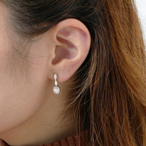 ダイヤモンド K18ピアス(計0.48カラット/テーパーバケット/スタッド/4月誕生石)《WEPD3909》