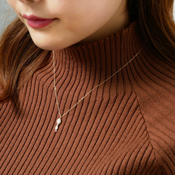 ダイヤモンド K18ネックレス(計0.23カラット/テーパーバケット/4月誕生石)《WPDD3912》