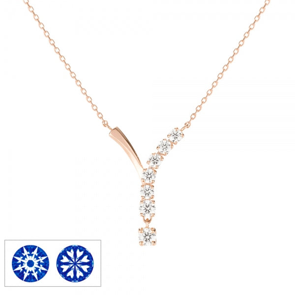 ダイヤモンド K18ネックレス(計0.27カラット/H&C/ライン/4月誕生石)《WPDD3630》