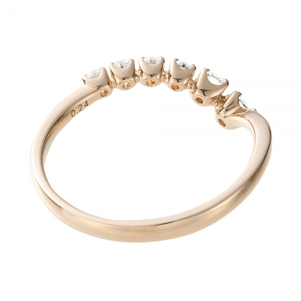 ダイヤモンド K18リング(計0.24カラット/H&C/ライン/4月誕生石)《WRGD3626》