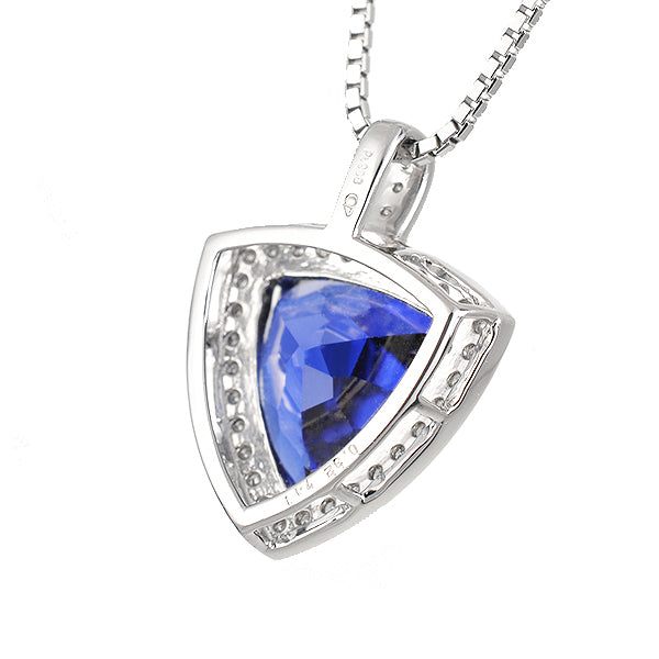 ブルーサファイア/ダイヤモンド プラチナネックレス(クレサンベール/40周年/トリリアント/9月誕生石)《WPDS2704》