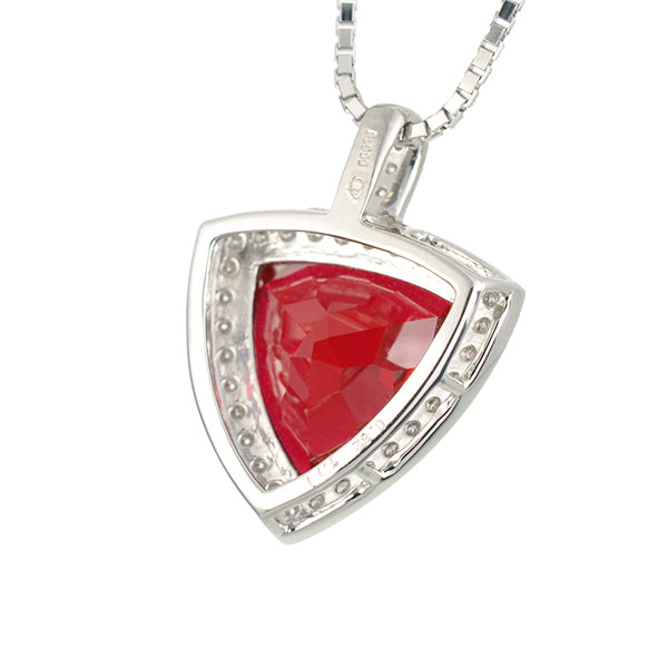 ルビー/ダイヤモンド プラチナネックレス(クレサンベール/40周年/トリリアント/7月誕生石)《WPDR2704》