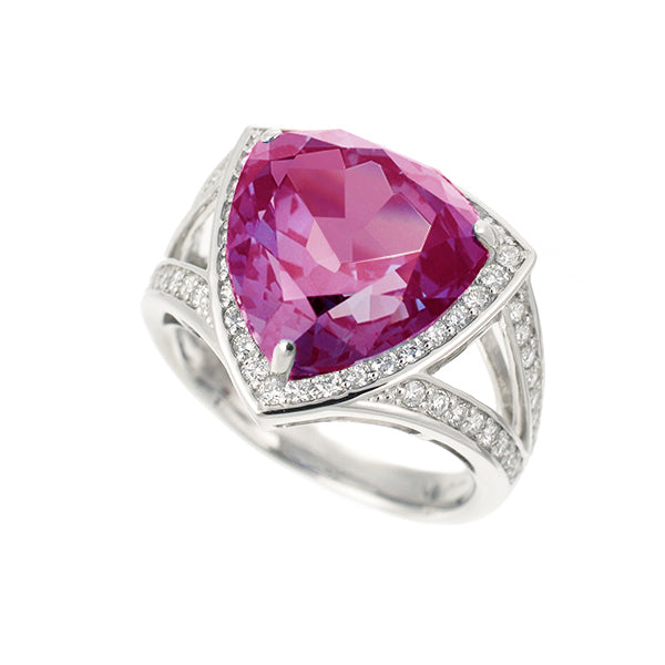 アレキサンドライト/ダイヤモンド PTリング(クレサンベール/40周年/トリリアント/6月誕生石)《WRGA2703》